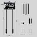 Lighted Welcome Sign Solar Powered, Waterproof RGBW Color Changing, Illuminated Welcome Plaque with Double Stakes for Front Door Proch Yard Home Party Outside Decor