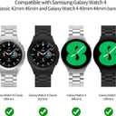 Compatible Galaxy Watch 6 Band Classic 47mm 46mm 44mm 43mm 42mm 40mm Bands, Samsung No Gap Solid Stainless Steel Strap for Men Women 4 5 6 Pro (Gold)