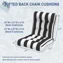 Outdoor Chair Cushions, Tufted Back Patio Furniture Cushions Set of 2, Water Repellent Wicker Chair Cushion for Home Garden, 42x21x4 Inch, Cabana Black