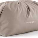 BAGSMART Makeup Bag Travel Makeup Bag, Cute Make Up Bag, Large Capacity Cosmetic Bags for Women, Wide-open Makeup Pouch Travel Essentials Toiletries Accessories Brushes (Camel)