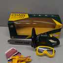 Kids Electric Chainsaw Toy Tool Pretend Play Set with Safety Goggles, Work Gloves | Rotating Chain and Realistic Sound Effects