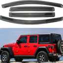 MUCO Rain Guards Visor Side Window Deflector 4Pcs for Wrangler JL 2018-2023;Gladiator 2020-2023-Rain Guards for Car Windows Visors,Car Accessories