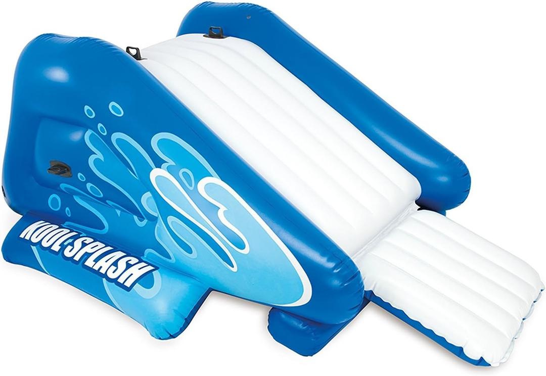 New Shop INTEX Kool Splash Inflatable Swimming Pool Water Slide + Quick Fill Air Pump