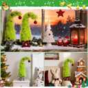 Set of 2 Lime Green Christmas Table Tree - 17Plush Griinchs Style Christmas Tabletop Mini Tree Decorations with Red Balls, Indoor Xmas Home Decor for Table Office Mantle
