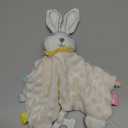 Zooawa Loveys for Babies, Security Blanket Soft Stuffed Animal Bunny Lovey Unisex Lovie Baby Stuff Snuggle Blanket with Tags Teether Bells, Soothing Plush Toys Baby Gift for Newborn, White Rabbit