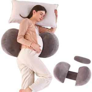BATTOP Pregnancy Pillow Wedge for Belly Support, Portable Pregnancy Pillows for Sleeping Support Legs, Back, Knees, Adjustable Maternity Wedge Pillow with Removable Cover, Travel Pregnancy Pillow