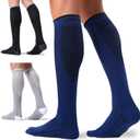 FITRELL 3 Pairs Compression Socks for Women and Men 20-30mmHg-Circulation Support Socks (Small-Medium, Black/Grey/Navy)