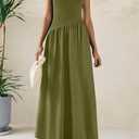 PRETTYGARDEN Women's Maxi Sundress Casual Summer 2025 Sleeveless Asymmetrical Drop Waist Patchwork Long Flowy Tank Dresses (L)