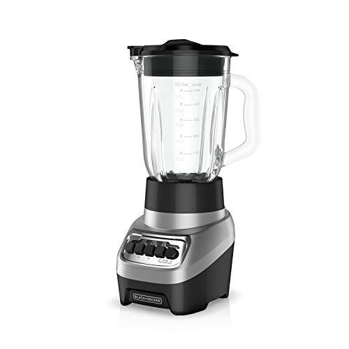 BLACK+DECKER Power Crush Multi-Function Blender with 6-Cup Glass Jar, 4 Speed Settings, Silver