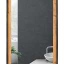 Rectangle Farmhouse Mirrors for Wall - 24"x36" Rustic Black Barn Door Inspired Decorative Hanging Mirror for Bathroom, Bedroom, Living Room, Entryway