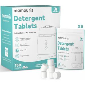 150PCS Official Detergent Cleaning Tablets: for Baby Brezza Grownsy Papablic Momfann Bottle Washer - Baby Bottle Washer Tablets for All Brands Bottles Washers Machines