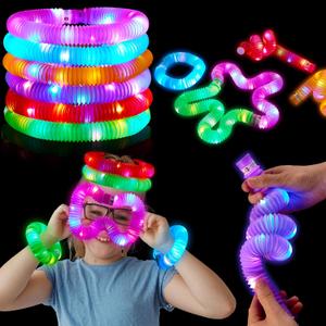 JOYIN 12PCS Halloween Glow Sticks Bulk Party Pack, Halloween Light Up Pop Tube Toys, 6 Colors Glowsticks for Kids Trick or Treat, Holiday Glow in the Dark Party Supplies Favors, Camp Games Activities