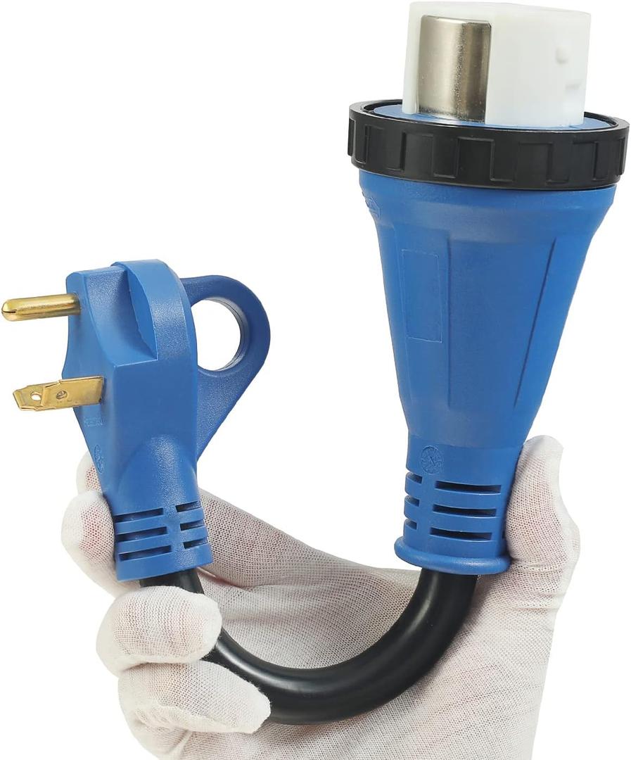 50 Amp to 30 Amp RV Adapter Cord 12 Inch NEMA 14-50P to TT-30R Heavy Duty Dogbone Electrical Adapter,Connect 30A RV/Camper to 50A Power Source,Rated for 30A/125V