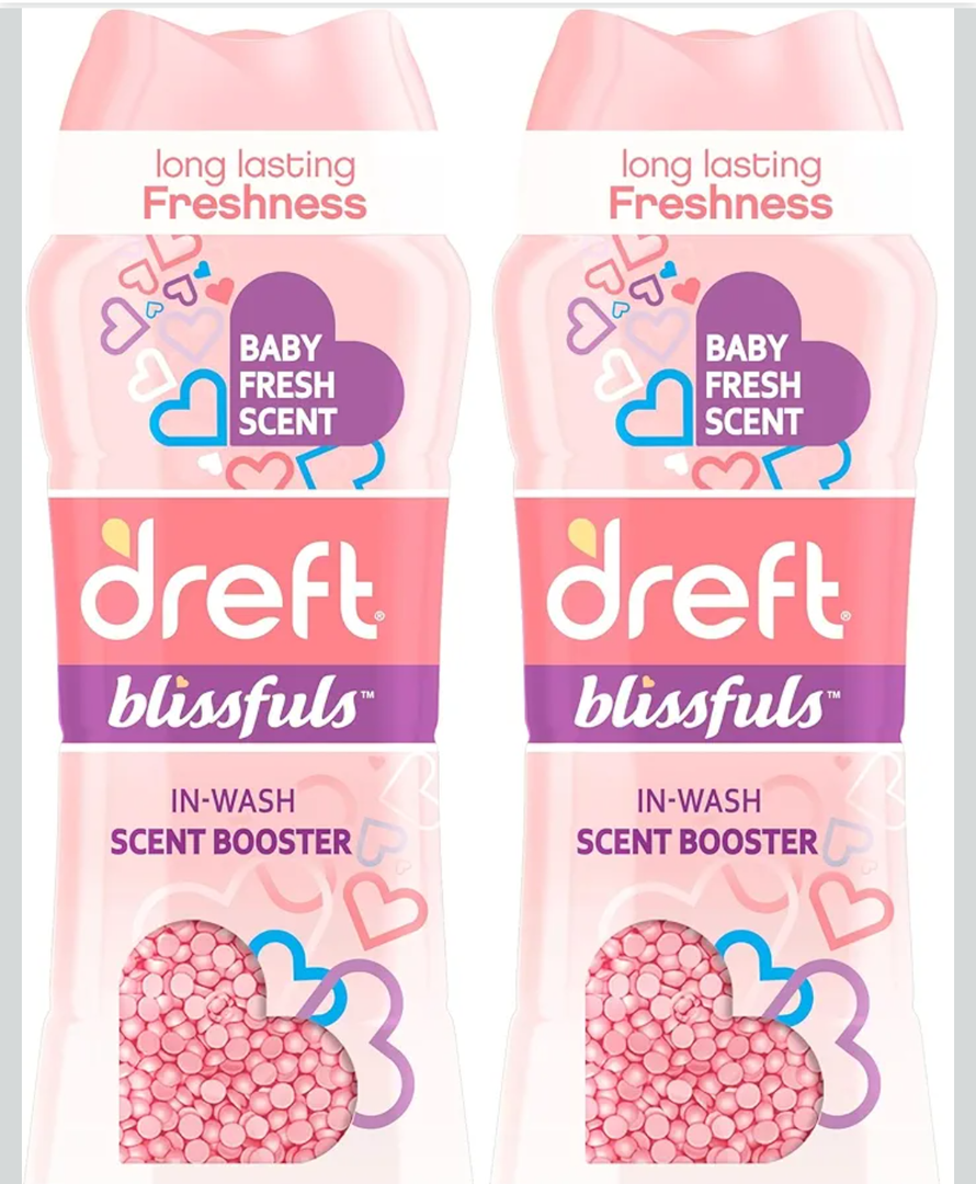Dreft Blissfuls In-Wash Scent Booster Beads, Baby Fresh Scent, 10.0oz (Pack of 4)(Best Before 2027)