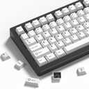Womier Double Shot PBT Keycaps Set 138 Keys, Cherry Profile Custom Keycaps 60 65 75 100 Percent for 61/64/68/84/87/100/104/108 Retro Gaming Mechanical Keyboard, White