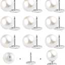 10 Sets Pearl Buttons No Sew Buttons Pearl Brooch Pins Fixed Pins No Tool Removable Reusable for Shirt Blouse Dress Sweater Shawl,for Women (10mm)