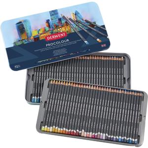 Derwent Colored Pencils, Procolour Pencils, Drawing, Art, Metal Tin, 72 Count (2302508)