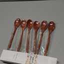 Wooden Spoons, 6 Pieces 9 Inch Wood Soup Spoons for Eating Mixing Stirring, Wood Spoon with Japanese Style Kitchen Utensil (Brown)