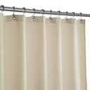 Barossa Design X-Long Fabric Waffle Weave Shower Curtain 96 inch Height, Hotel Luxury Spa, 230gsm Heavyweight, Water Repellent, Machine Washable, Cream, 71"X96"