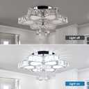 CLAIRDAI 16.1" Crystal Ceiling Light Fixture Modern Crystal Chandelier Flower LED Chandeliers Flush Mount Ceiling Light for Bedroom Dining Room Living Room (6500K Cool White)