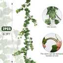 RECUTMS 2Pcs Hanging Ivy Garlands Artificial Vine Leaves Fake Greenery Silk Plants Decor for Wedding Home Wall Party Indoor Outdoor Decoration 74.8inch