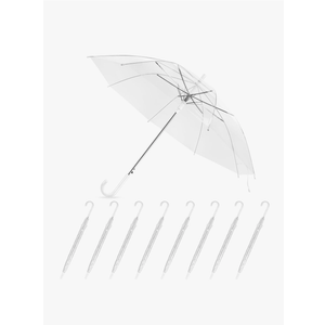 8 Pack Clear Wedding Umbrellas, High-Visibility Transparent Rain Umbrella, Firm and Durable, Easy Operation, Large Clears Umbrella for Wedding Bride Groom Photography Golf Outdoor, Clear