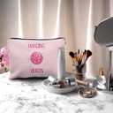 Nogrit Dancing Queen Dance Gifts - Disco Ball Bag - Hot Pink Dancer Makeup Bag