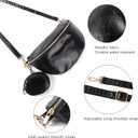 Crossbody Bags for Women Fashion Sling Purse Shoulder Bag Fanny Pack Leather Causal Chest Bum Bag Cross Body Purse (Black)