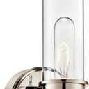 Kichler Aviv 1-Light Wall Sconce, Modern Light with Clear Glass in Polished Nickel, for Bedroom, Laundry Room, Kitchen or Hallway (13" x 5.5"), 52653PN