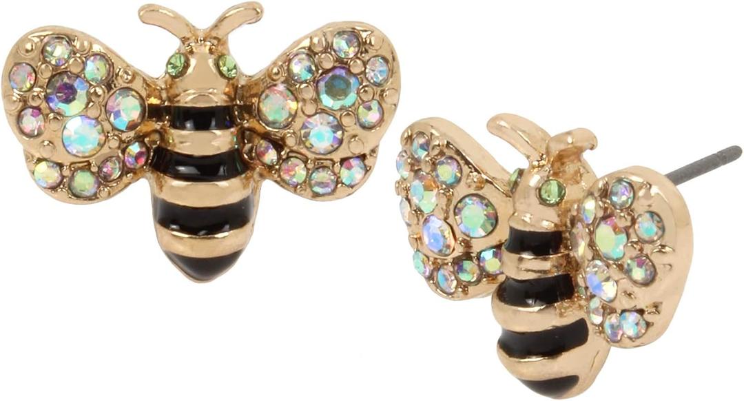 Betsey Johnson Bee Stud Earrings (One Size, YELLOW)