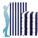 6 Packs Oversized 72x40 Inch Stripe Beach Towel Thin Set Extra Large XL Big Clearance Accessories Essentials Soft Super Absorbent Pool Travel Bath Swim Camping Towels Bulk Men Women Adults Gift (Blue Pink Navy Orange Green Yellow Stripe)