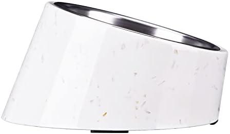 SuperDesign Mess Free 15° Slanted Bowl for Dogs and Cats, Tilted Angle Bulldog Bowl Dog Feeder, Non-Skid & Non-Spill, Easier to Reach Food M/1 Cup Stalk Pattern