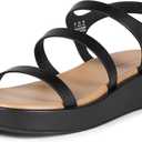 Amazon Essentials Women's Strappy Flatform Sandals (8, Black)