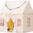 Wilwolfer Play Tent for Kids with Star Lights & Banners, Kids Tent Indoor for Toddler, Indoor Plyahouse for Playroom Furniture, Gift Toys for Boys & Girls