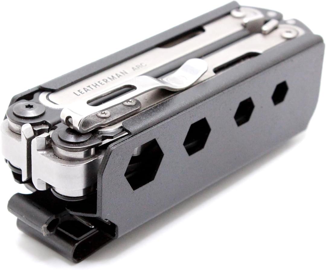 ARC SHEATH w/BIT KIT slot Compatible with Leatherman ARC multitool & Bit kit - DESIGNED BY RAE GEAR (1.5" SPRING STEEL BELT CLIP)