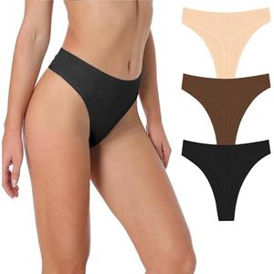 Umiehary Women's High Waisted Ribbed Cotton&Nylon Stretchy Sport Breathable Athletics Panties S