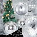 16-Inch Large Disco Ball Big Hanging Mirror Ball Disco Ball Decor for Disco Party Decorations, Weddings, Events, Disco Christmas Decor, and Home Celebration