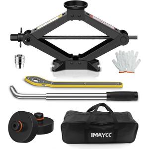 Car Jack for Tesla Model Y Model 3, IMAYCC 2.5 Ton Tesla Car Jack Kit with Pucks/Pad, Scissor Jack for Model Y/3/S/X Spare Tire Repair Tools, Tire Changing Kit for Tesla Vehicles.