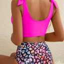 High Waisted Two Piece Bikini - Tummy Control Modest Swimsuit Bathing Suit | High-waisted for tummy coverage Adjustable tie straps for personalized comfort Side ties for a customizable fit (S)