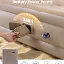 Twin Air Mattress with 4000mAh Battery Powered Pump, 16'' Raised Inflatable Mattress, Portable Blow up Mattress, Air Bed for Camping, Home and Guest, Queen