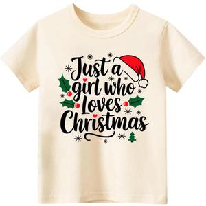 Kids Christmas Shirt  Toddler Boys Girls Holiday Outfit Santa Snowman Gingerbread Tree Gift T-Shirt 2T-8T (Yellow)