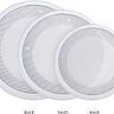 Facmogu 2PCS 8in White Ceiling Speaker Covers, Surface Mount Speaker Grill Mesh Round Speaker Grille Woofer Car Speaker Grill Cover Guard Protector Replacement Round Metal Grills