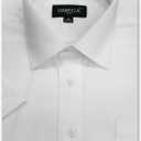 Mens Short Sleeve Solid Color Dress Shirts (3X-Large, White)