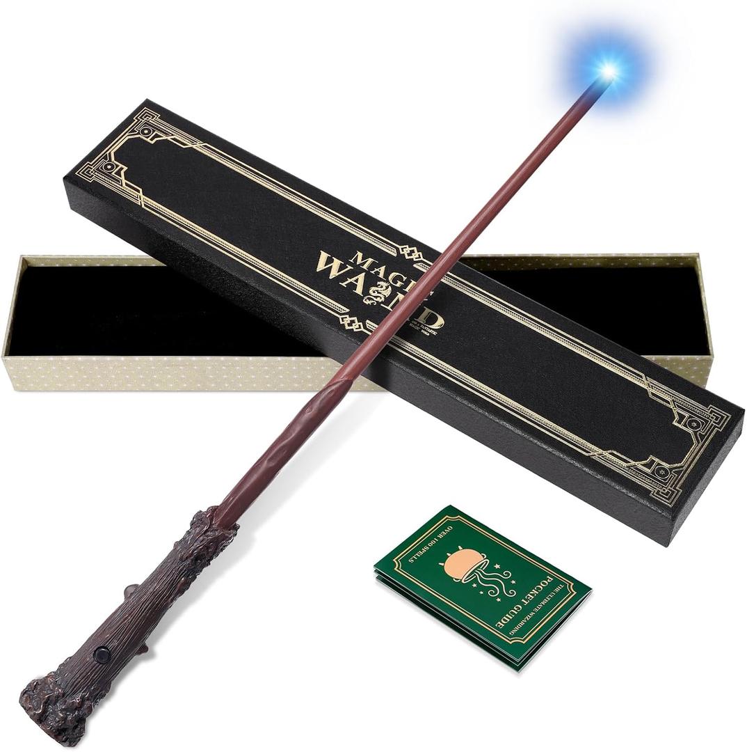 Light Up Magic Wizard Wand with White Lighting Rechargeable Illuminating Witch Sorcerer Wand for Kids Cosplay Collection, Intuition