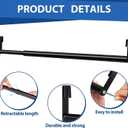 Threehoney Expandable Closet Rod for Wire Shelf Hanging Clothes Adjustable Heavy Duty Closet Hanging Rod Extender Heavy Duty Hanger Bar Metal Poles for Wardrobes Hanger, 1 Pack(24-41 Inch,Black)