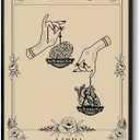 SERIMINO Witchy Framed Wall Art, Libra Tarot Canvas Prints Paintings, Horoscope Dark Academia Home Decor Aesthetic, 12X16inch Gothic Wall Decor for Room (16L" x 12W")