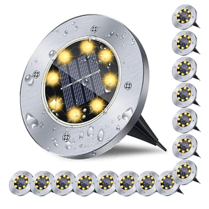 Solar Ground Lights, Waterproof Solar Garden Lights, Upgraded Outdoor Garden Waterproof Bright in-Ground Lights, Landscape Lights for Pathway,Yard,Deck,Lawn,Patio,Walkway (16 Pack Warm Light)