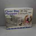 Clear Acrylic Dog Playpen with Door for Puppies & Small Dogs, 8 Panels, White
