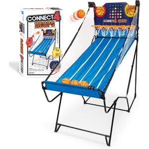 EastPoint Connect4 Hoops Arcade Basketball Game - Blue, Medium - LED Scoring for Kids Games - Foldable Indoor Design for Family Fun - Four-in-a-Row Challenge