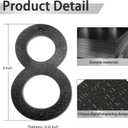 2 x 8 Inch House Numbers for Outside Modern | Large Floating Black House Numbers | Address Numbers/Door Garage Gate |911 Visibility Signage (8)